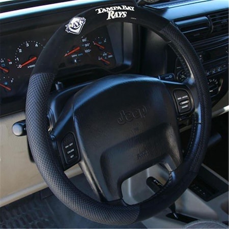 Fremont Die Consumer Products Fremont Die Poly-Suede Steering Wheel Cover - Tampa Bay Rays FR43578